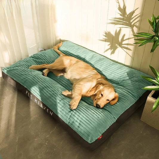 Large Dog Bed Soft Thicken Corduroy Pet Sleeping Mat Non-slip  Pet Kennel Winter Warm Detachable Dogs Sofa Pet Supplies Pet beds