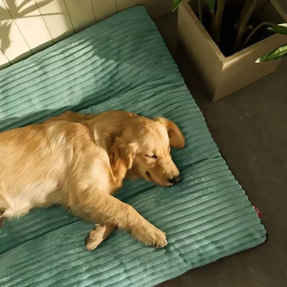 Large Dog Bed Soft Thicken Corduroy Pet Sleeping Mat Non-slip  Pet Kennel Winter Warm Detachable Dogs Sofa Pet Supplies Pet beds