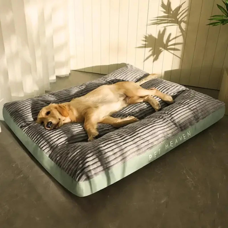 Large Dog Bed Soft Thicken Corduroy Pet Sleeping Mat Non-slip  Pet Kennel Winter Warm Detachable Dogs Sofa Pet Supplies Pet beds