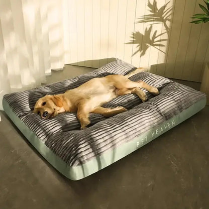 Large Dog Bed Soft Thicken Corduroy Pet Sleeping Mat Non-slip  Pet Kennel Winter Warm Detachable Dogs Sofa Pet Supplies Pet beds